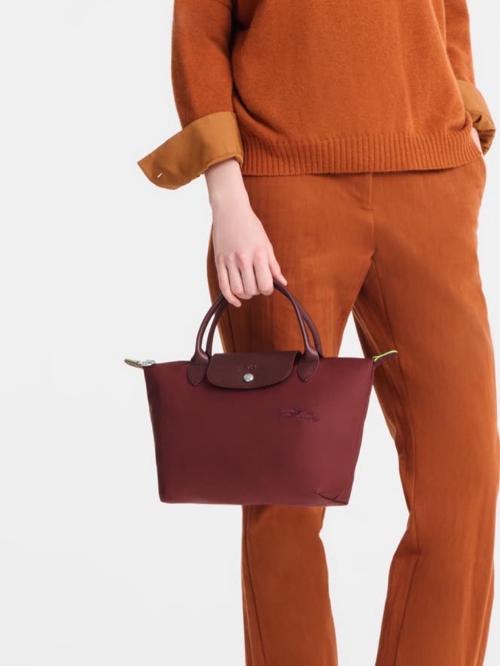 Longchamp Le Pliage Green Collection Small Recycled Canvas Pomegranate Red